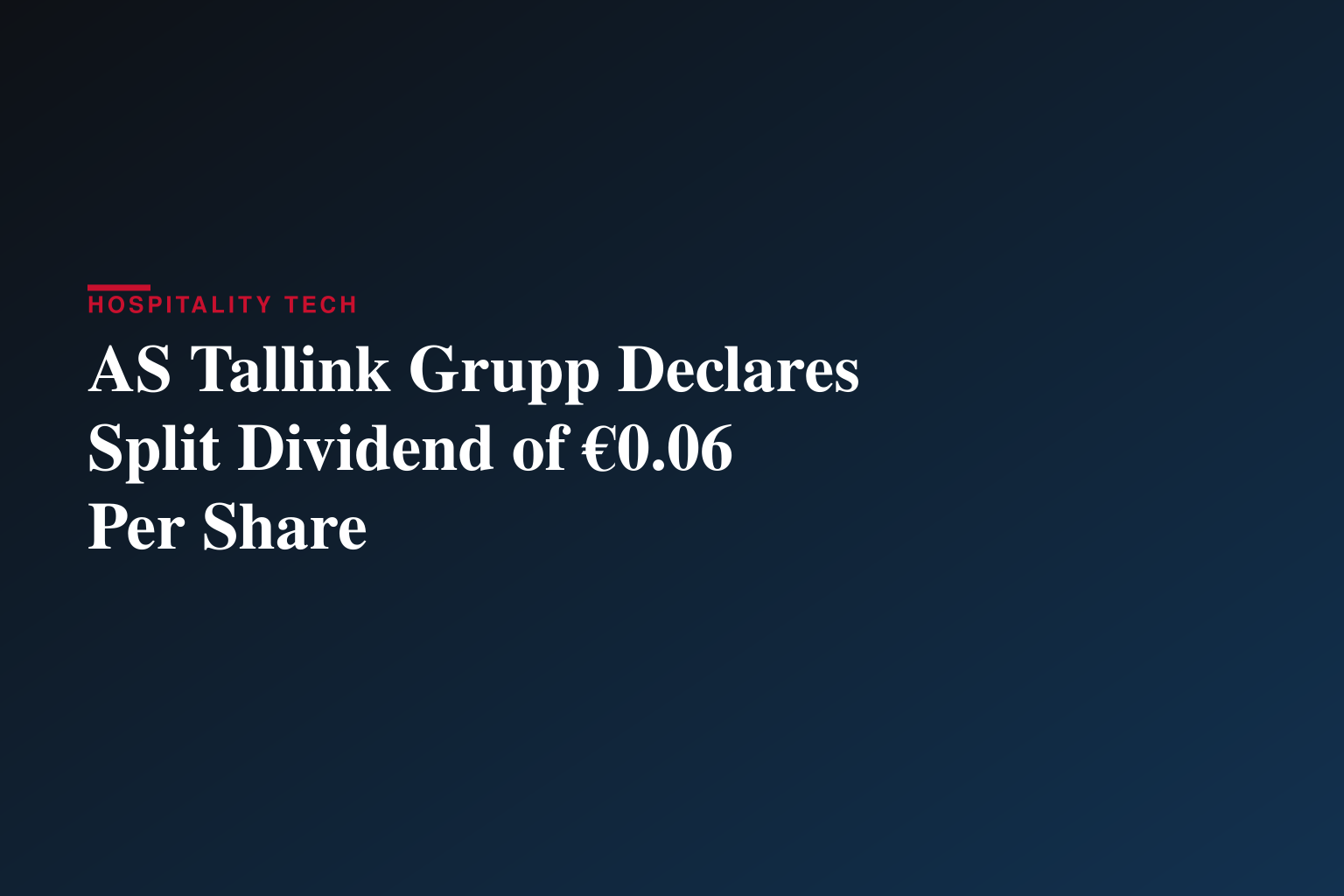 Dividend payment ex-date of AS Tallink Grupp 