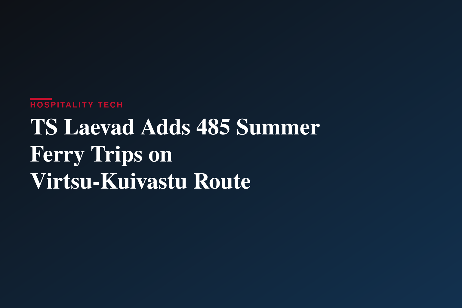 Ferry Regula additional trips in summer 2026